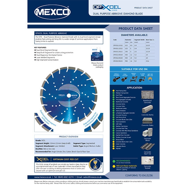 Mexco DPXCEL 115mm Dual Purpose Abrasive XCEL Grade