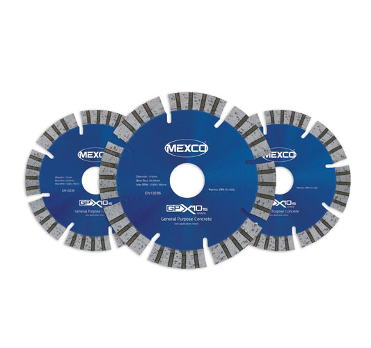 3 x Mexco GPX15 115mm Concrete X15 Grade