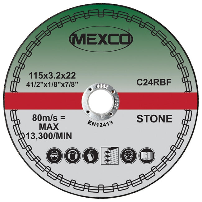 ABRASIVE WHEEL 115mm FLAT CUTTING - STONE