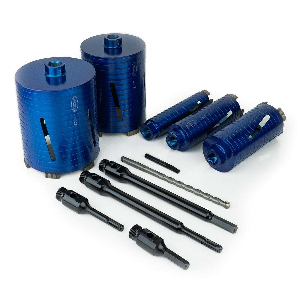 11 Piece Dry Core Drill Kit Slotted XCEL Grade