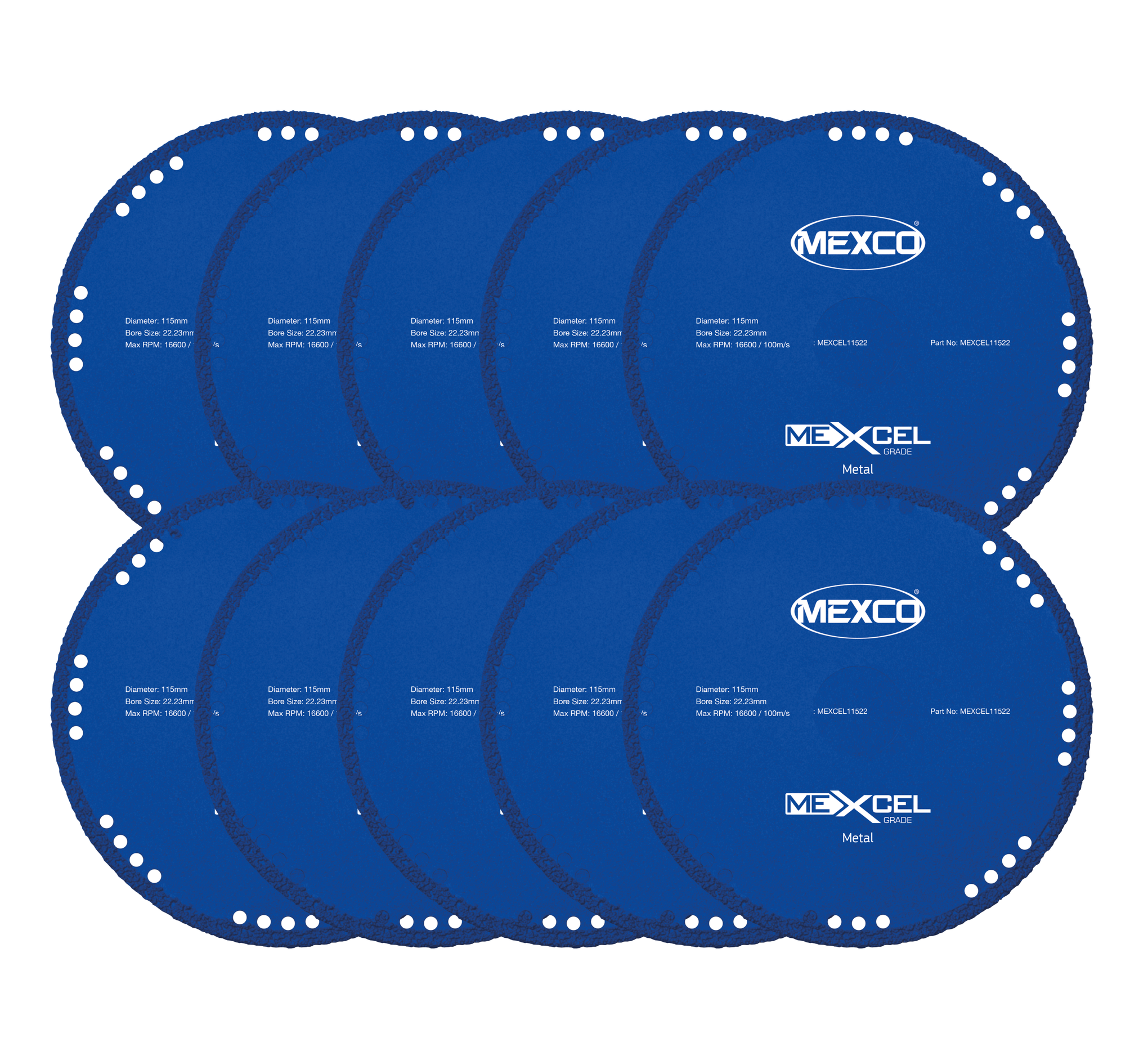 10 x Mexco MEXCEL 115mm Metal Cutting XCEL Grade