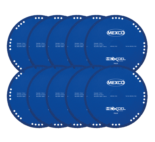 10 x Mexco MEXCEL 115mm Metal Cutting XCEL Grade