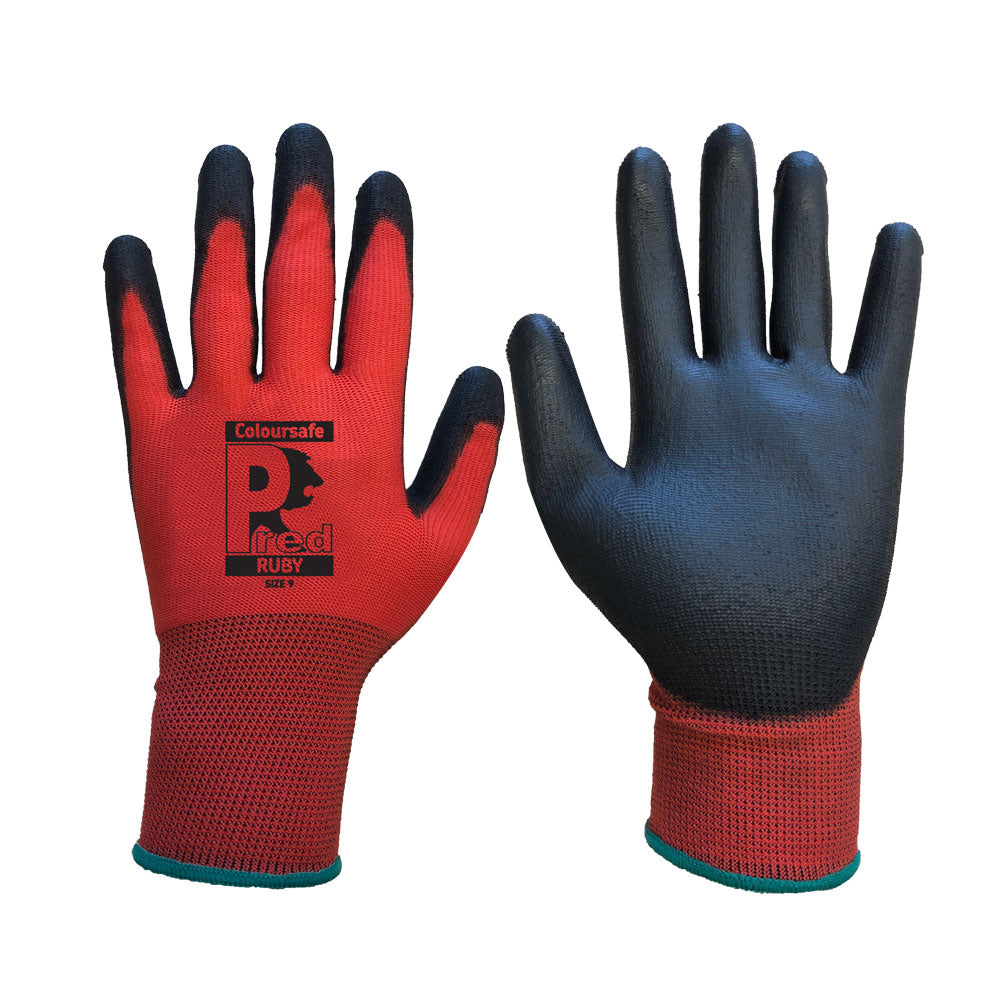 Ruby PU Work Gloves L/9