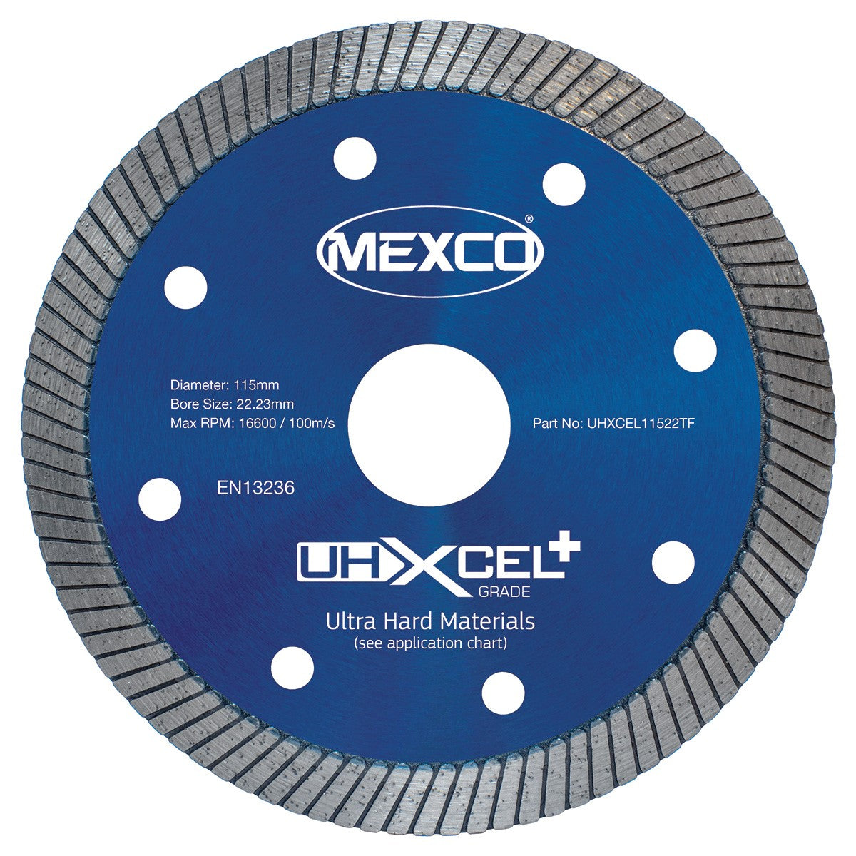 Mexco UHXCEL+ 115mm Porcelain Diamond Blade 22.23mm Bore