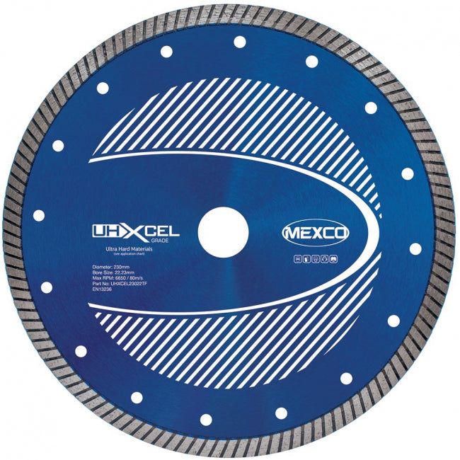 Mexco UHXCEL 230mm Porcelain Diamond Blade 22.23mm Bore